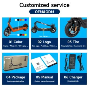 High-Speed 40km/h Adult Electric Scooter 36V 500W Powerful Front Brake Features Bluetooth Smart Type